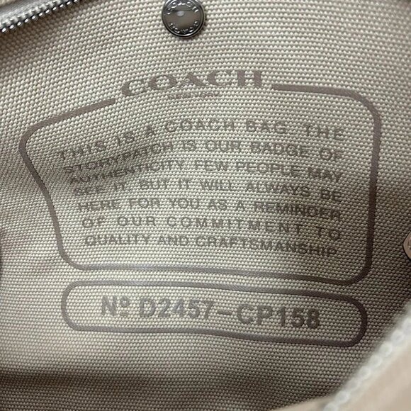 Auth COACH Cargo Tote CP158 Beige Canvas - Tote Bag - Picture 9 of 9